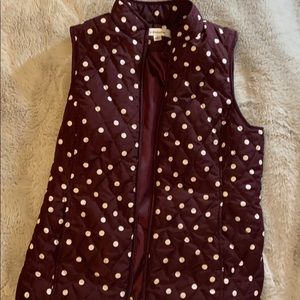Croft & Borrow Maroon Vest with white polka dots